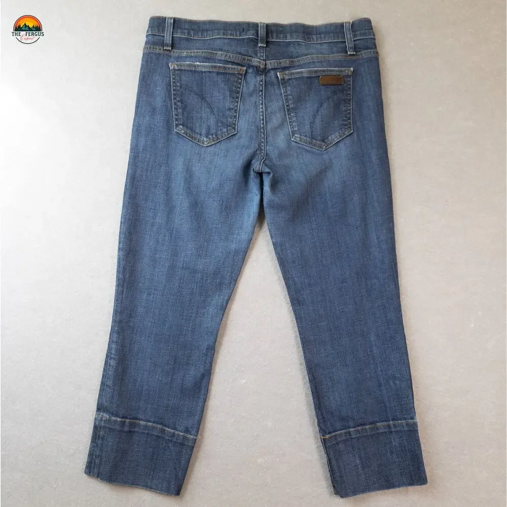 Joe's Cropped Jeans Blue Medium Wash Skinny Leg Denim Pockets Women's Size 32